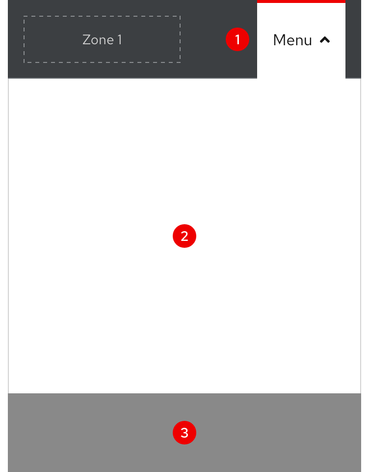Secondary navigation - expandable tray (mobile)