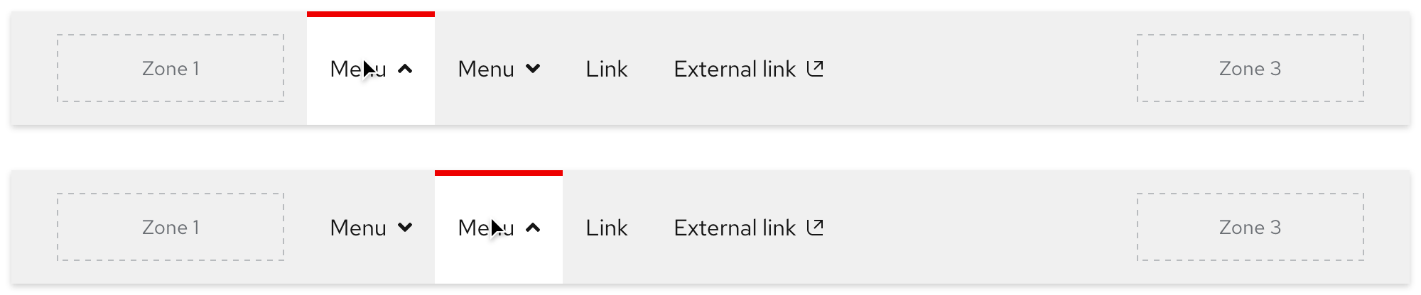 Secondary navigation - navigating between trays