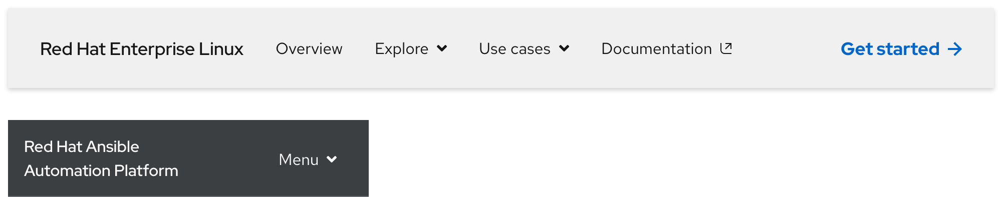 Secondary navigation - product name text styling