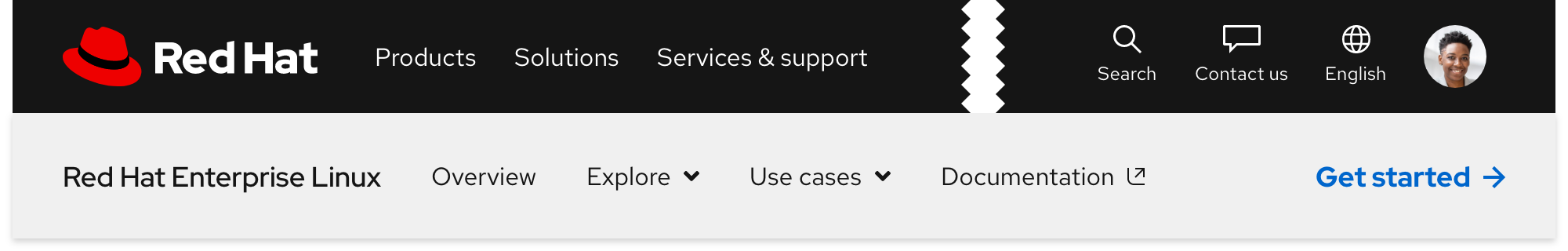 Secondary navigation component sample