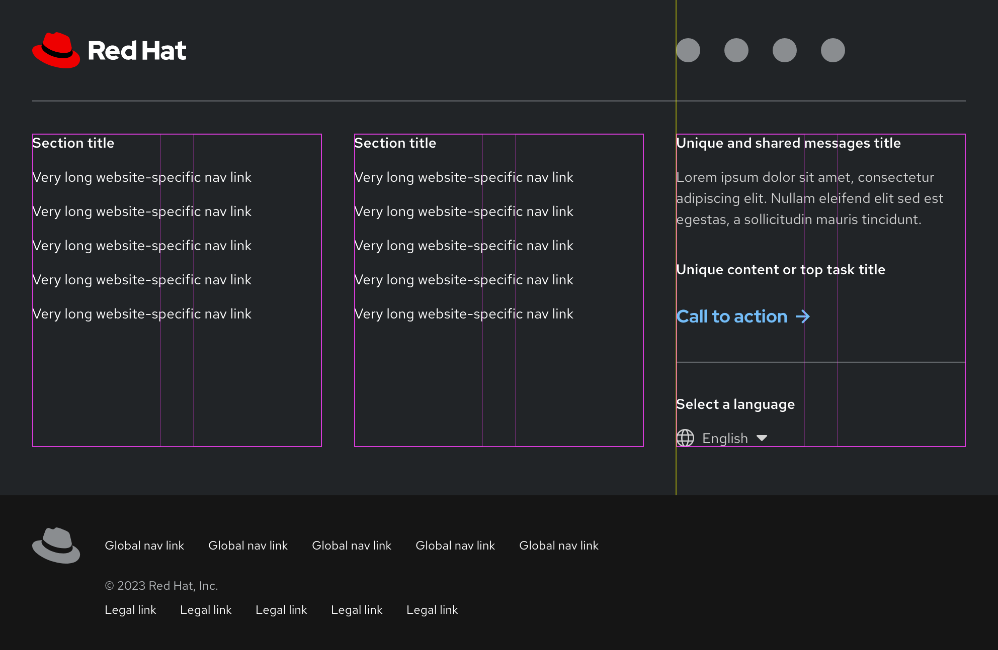 Footer component behavior - less columns