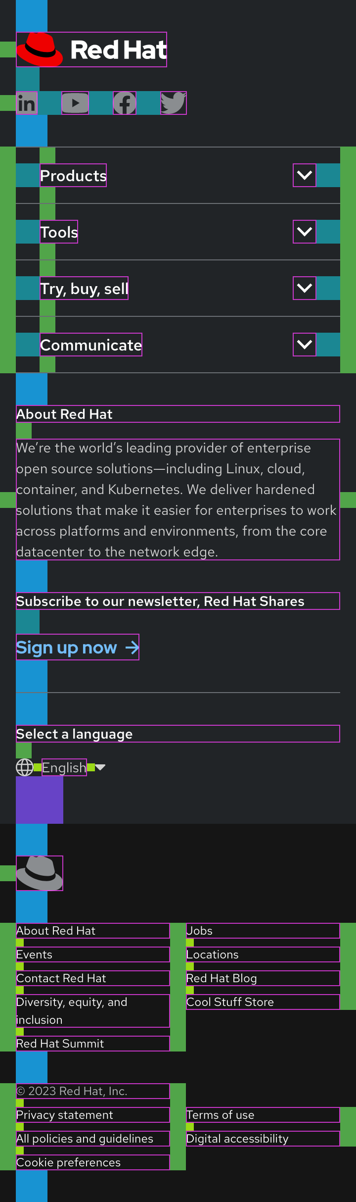 Footer component spacing on small screens